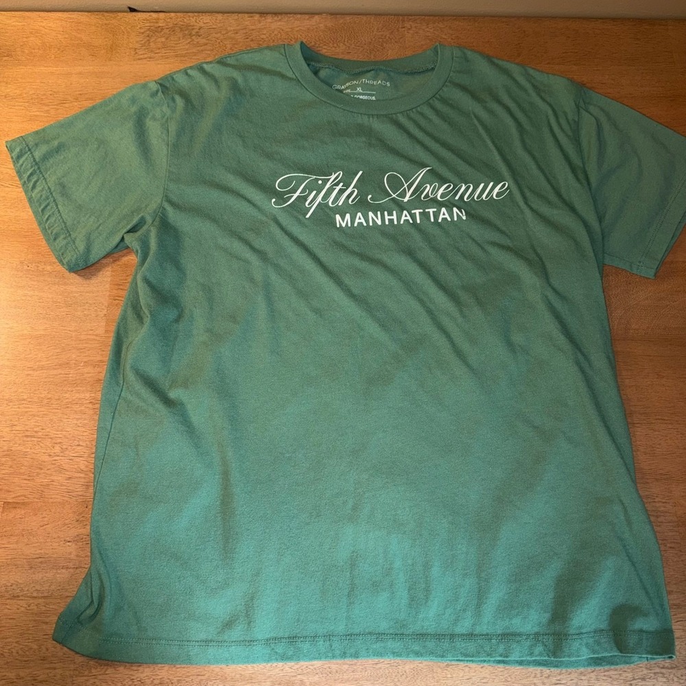 Grayson Threads Fifth Avenue Manhattan Graphic Tee Green XL Short Sleeve Shirt